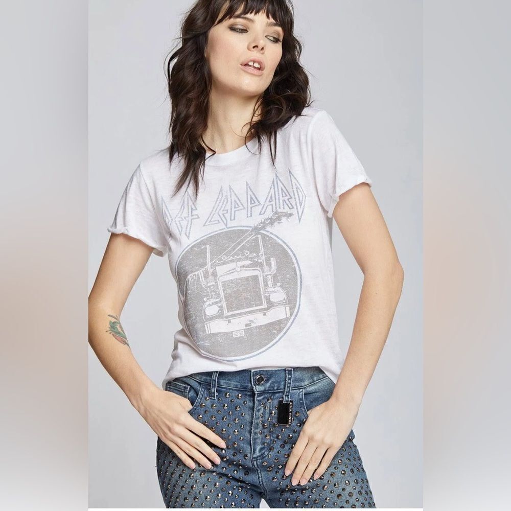 Recycled Karma Def Leppard 1980 Trucker Tee. XS